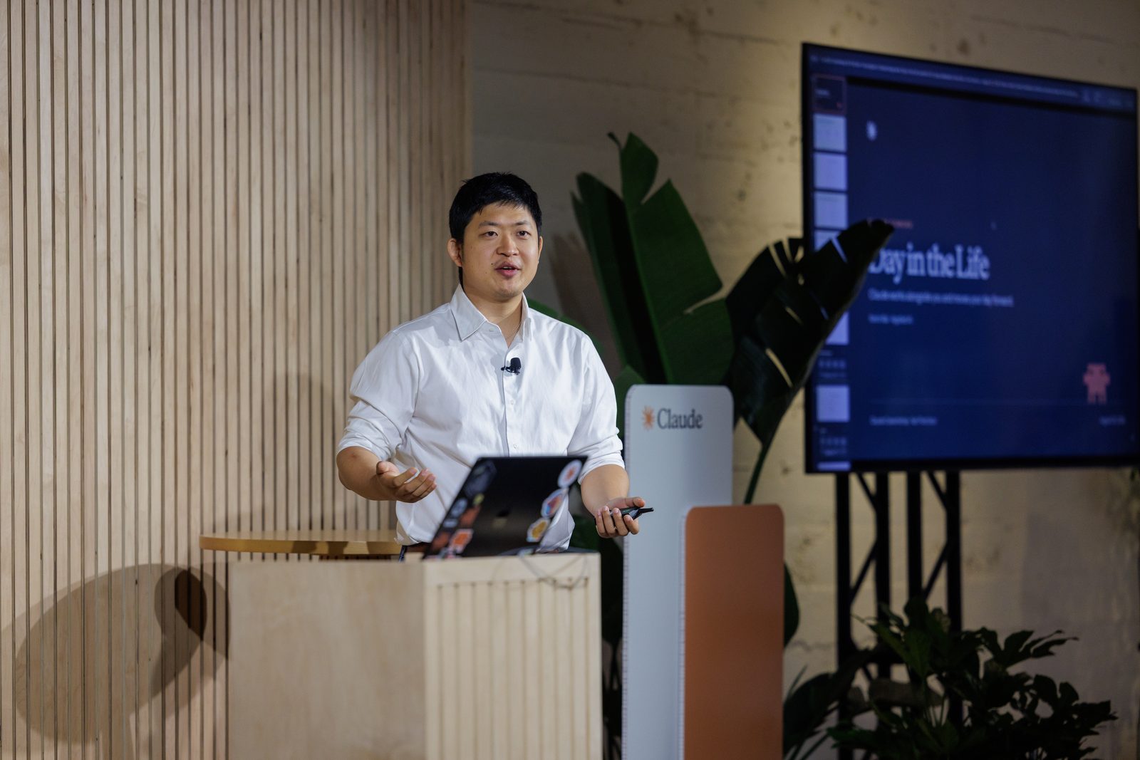 Kevin Bai presenting the Day in the Life demo